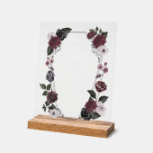 Gothic Black Watercolor Blumenbücher für Baby Acrylschild (Winkel)