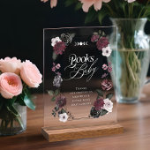 Gothic Black Watercolor Blumenbücher für Baby Acrylschild