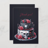 Gothic Black Wedding Cake Skull Blume Dankeskarte (Vorne/Hinten)