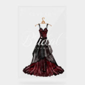 Gothic Black Wedding Dress Brautparty Willkommen Acrylschild (Vorderseite)