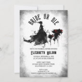 Gothic Black Wedding Dress Bridge oder Die Bridal Einladung (Vorderseite)