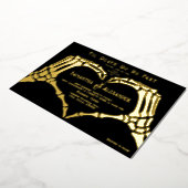 Gothic Black Wedding Skeleton Hände bis zum Tod Folieneinladung (Gedreht)