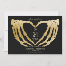 Gothic Black Wedding Skeleton Hände bis zum Tod
