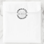 Gothic Black & White Blühend Umschlag Aufkleber (Tasche)