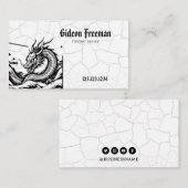 Gothic Black & White Dragon Tattoo Artist Visitenkarte (Vorne/Hinten)