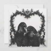 Gothic Black & White Filigree Brautparty Einladung (Rückseite)