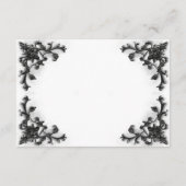 Gothic Black & White Filigree Herz Empfang Begleitkarte (Rückseite)