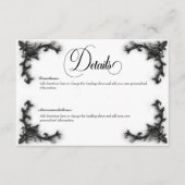 Gothic Black & White Filigree Herzdetails Begleitkarte (Vorderseite)