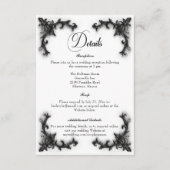 Gothic Black & White Filigree Herzdetails Begleitkarte (Vorderseite)