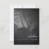 Gothic Black & White Friedhof bis zum Tod QR Code RSVP Karte (Vorderseite)