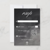 Gothic Black & White Friedhof bis zum Tod QR Code RSVP Karte (Rückseite)