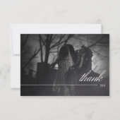 Gothic Black & White Friedhof bis zum Tode Hochzei Dankeskarte (Vorderseite)