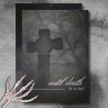 Gothic Black & White Friedhof bis zum Tode Hochzei