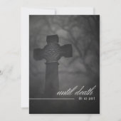 Gothic Black & White Friedhof bis zum Tode Hochzei Einladung (Vorderseite)