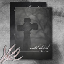 Gothic Black & White Friedhof bis zum Tode Hochzei
