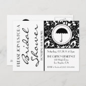 Gothic Black & White Geblüht Brautparty laden ein Einladungspostkarte (Vorne/Hinten)