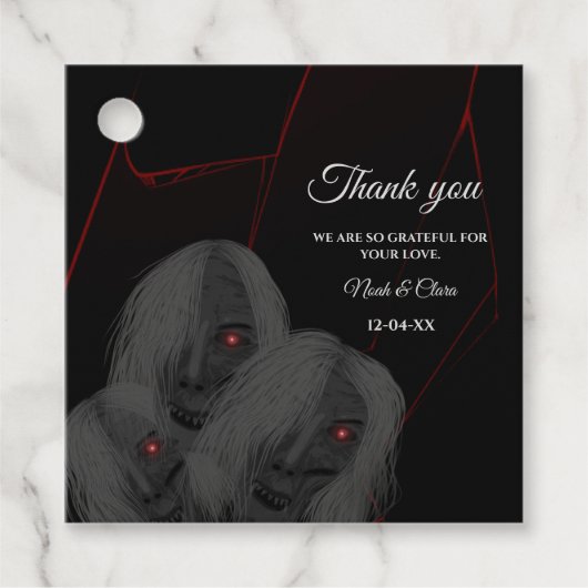 Gothic Black White Ghosts - Dark Moody Halloween  Geschenkanhänger (Vorderseite)