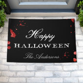 Gothic Black & White Happy Halloween Personalisier Fußmatte
