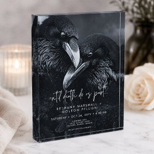 Gothic Black White Rabe Umarmen Hochzeitsandenken Fotoblock
