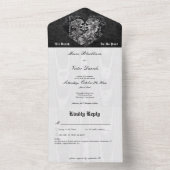 Gothic Black & White Skeleton Couple Details All In One Einladung (Innen Boden)