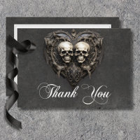 Gothic Black & White Skulls & Heart Wedding