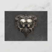 Gothic Black & White Skulls & Herzdetails Begleitkarte (Rückseite)