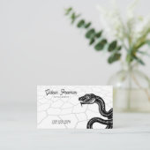 Gothic Black & White Snake Tattoo Artist Visitenkarte (Stehend Vorderseite)