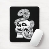 Gothic Black & White Snake und Skull Dark Art Mousepad (Mit Mouse)