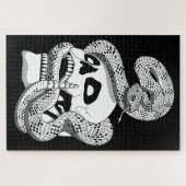 Gothic Black & White Snake und Skull Dark Art Puzzle (Horizontal)