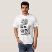 Gothic Black & White Snake und Skull Dark Art T-Shirt (Vorne ganz)