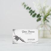 Gothic Black & White Tattoo Machine Visitenkarte (Stehend Vorderseite)