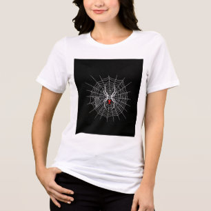 Gothic Black Widow Spinne Herz Netz Vintage Ästhet Tri-Blend Shirt