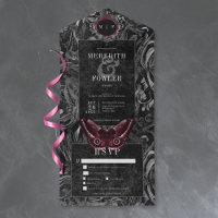 Gothic Black Wine Filigree Motten Hochzeitsessen