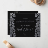 Gothic Black wird mein Vorschlag zur Trauzeugin se Mitteilungskarte (Vorderseite/Rückseite Beispiel)