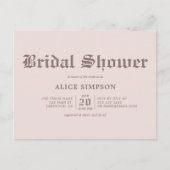 Gothic Blackletter Beige Brautparty Postkarte (Vorderseite)