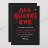 Gothic Blood All Hallow Eve Party Einladung (Vorne/Hinten)