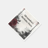 Gothic Blood Roses Birthday Serviette (Ecke)