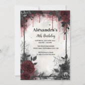 Gothic Blood Roses Geburtstag Einladung (Vorderseite)
