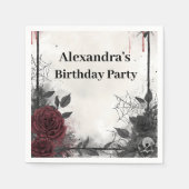 Gothic Blood Roses Geburtstag Serviette (Vorderseite)