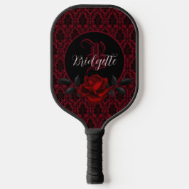 Gothic Bloody Rose Monogram Pickleball Schläger
