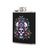 Gothic Bloom - Mystische Blumenschelle Pixel Art Flachmann (Links)