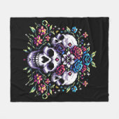 Gothic Bloom - Mystische Blumenschelle Pixel Art Fleecedecke (Vorderseite (Horizontal))