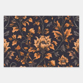Gothic Bloral Black Geschenkpapier Blätter (Vorderseite 3)