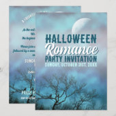 Gothic Blue Full Moon für Hochzeiten & Halloween Einladung (Vorne/Hinten)