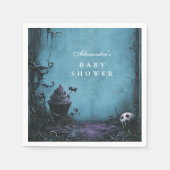 Gothic Blue Halloween Baby Shower Serviette (Vorderseite)