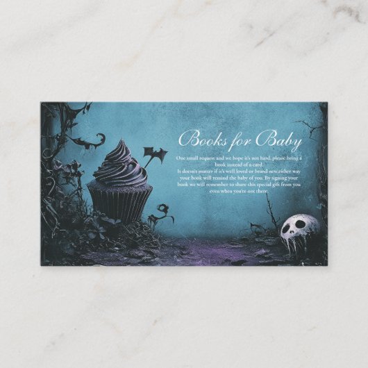 Gothic Blue Halloween Books for Baby Begleitkarte (Vorderseite)