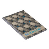 Gothic Blue Heart Butterfly in Spiderweb ephemera Notizblock (Rechte Seite)