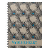 Gothic Blue Heart Butterfly in Spiderweb ephemera Notizblock (Vorderseite)