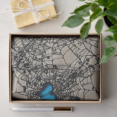 Gothic Blue Heart Butterfly in Spiderweb ephemera Seidenpapier (Geschenk)