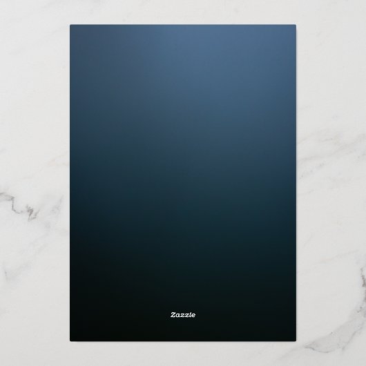 Gothic Blue & Rose Gold Save the Date Folieneinladung (Rückseite)